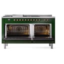 Nostalgie II 60 UP60FSNMPEGB Freestanding Dual Fuel Range with 7 Sealed Burners with Griddle and French Top Double Oven with Triple Glass Door with Bronze knobs view 4