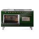 Nostalgie II 60 UP60FSNMPEGB Freestanding Dual Fuel Range with 7 Sealed Burners with Griddle and French Top Double Oven with Triple Glass Door with Bronze knobs view 5