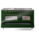 Nostalgie II 60 UP60FSNMPEGB Freestanding Dual Fuel Range with 7 Sealed Burners with Griddle and French Top Double Oven with Triple Glass Door with Bronze knobs view 7