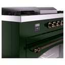 Nostalgie II 60 UP60FSNMPEGB Freestanding Dual Fuel Range with 7 Sealed Burners with Griddle and French Top Double Oven with Triple Glass Door with Bronze knobs view 8