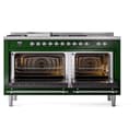 Nostalgie II 60 UP60FSNMPEGC Freestanding Dual Fuel Range with 7 Sealed Burners with Griddle and French Top Double Oven with Triple Glass Door with Chrome knobs view 4