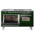 Nostalgie II 60 UP60FSNMPEGC Freestanding Dual Fuel Range with 7 Sealed Burners with Griddle and French Top Double Oven with Triple Glass Door with Chrome knobs view 5
