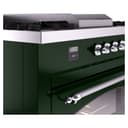 Nostalgie II 60 UP60FSNMPEGC Freestanding Dual Fuel Range with 7 Sealed Burners with Griddle and French Top Double Oven with Triple Glass Door with Chrome knobs view 8