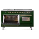 Nostalgie II 60 UP60FSNMPEGG Freestanding Dual Fuel Range with 7 Sealed Burners with Griddle and French Top Double Oven with Triple Glass Door with Brass knobs view 5