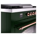 Nostalgie II 60 UP60FSNMPEGP Freestanding Dual Fuel Range with 7 Sealed Burners with Griddle and French Top Double Oven with Triple Glass Door with Copper knobs view 8