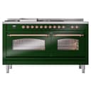 Nostalgie II 60 UP60FSNMPEGP Freestanding Dual Fuel Range with 7 Sealed Burners with Griddle and French Top Double Oven with Triple Glass Door with Copper knobs view 3