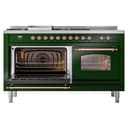 Nostalgie II 60 UP60FSNMPEGP Freestanding Dual Fuel Range with 7 Sealed Burners with Griddle and French Top Double Oven with Triple Glass Door with Copper knobs view 5