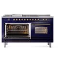 Nostalgie II 60 UP60FSNMPMBB Freestanding Dual Fuel Range with 7 Sealed Burners with Griddle and French Top Double Oven with Triple Glass Door with Bronze knobs view 5