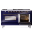 Nostalgie II 60 UP60FSNMPMBB Freestanding Dual Fuel Range with 7 Sealed Burners with Griddle and French Top Double Oven with Triple Glass Door with Bronze knobs view 6