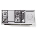 Nostalgie II 60 UP60FSNMPMBG Freestanding Dual Fuel Range with 7 Sealed Burners with Griddle and French Top Double Oven with Triple Glass Door with Brass knobs view 9