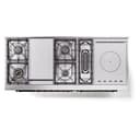 Nostalgie II 60 UP60FSNMPMGB Freestanding Dual Fuel Range with 7 Sealed Burners with Griddle and French Top Double Oven with Triple Glass Door with Bronze knobs view 9