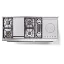 Nostalgie II 60 UP60FSNMPMGC Freestanding Dual Fuel Range with 7 Sealed Burners with Griddle and French Top Double Oven with Triple Glass Door with Chrome knobs view 9