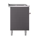 Nostalgie II 60 UP60FSNMPMGG Freestanding Dual Fuel Range with 7 Sealed Burners with Griddle and French Top Double Oven with Triple Glass Door with Brass knobs view 10