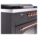 Nostalgie II 60 UP60FSNMPMGP Freestanding Dual Fuel Range with 7 Sealed Burners with Griddle and French Top Double Oven with Triple Glass Door with Copper knobs view 8