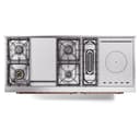Nostalgie II 60 UP60FSNMPMGP Freestanding Dual Fuel Range with 7 Sealed Burners with Griddle and French Top Double Oven with Triple Glass Door with Copper knobs view 9