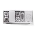 Nostalgie II 60 UP60FSNMPRAC Freestanding Dual Fuel Range with 7 Sealed Burners with Griddle and French Top Double Oven with Triple Glass Door with Chrome knobs view 4