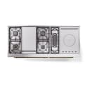 Nostalgie II 60 UP60FSNMPRAG Freestanding Dual Fuel Range with 7 Sealed Burners with Griddle and French Top Double Oven with Triple Glass Door with Brass knobs view 4