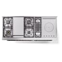 Nostalgie II 60 UP60FSNMPSSB Freestanding Dual Fuel Range with 7 Sealed Burners with Griddle and French Top Double Oven with Triple Glass Door with Bronze knobs view 9
