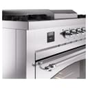 Nostalgie II 60 UP60FSNMPSSC Freestanding Dual Fuel Range with 7 Sealed Burners with Griddle and French Top Double Oven with Triple Glass Door with Chrome knobs view 8