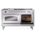 Nostalgie II 60 UP60FSNMPSSC Freestanding Dual Fuel Range with 7 Sealed Burners with Griddle and French Top Double Oven with Triple Glass Door with Chrome knobs view 6