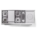 Nostalgie II 60 UP60FSNMPSSC Freestanding Dual Fuel Range with 7 Sealed Burners with Griddle and French Top Double Oven with Triple Glass Door with Chrome knobs view 9