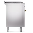 Nostalgie II 60 UP60FSNMPSSG Freestanding Dual Fuel Range with 7 Sealed Burners with Griddle and French Top Double Oven with Triple Glass Door with Brass knobs view 10