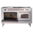 Nostalgie II 60 UP60FSNMPSSP Freestanding Dual Fuel Range with 7 Sealed Burners with Griddle and French Top Double Oven with Triple Glass Door with Copper knobs view 5