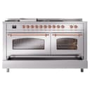 Nostalgie II 60 UP60FSNMPSSP Freestanding Dual Fuel Range with 7 Sealed Burners with Griddle and French Top Double Oven with Triple Glass Door with Copper knobs view 7