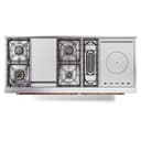 Nostalgie II 60 UP60FSNMPSSP Freestanding Dual Fuel Range with 7 Sealed Burners with Griddle and French Top Double Oven with Triple Glass Door with Copper knobs view 9