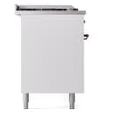 Nostalgie II 60 UP60FSNMPWHB Freestanding Dual Fuel Range with 7 Sealed Burners with Griddle and French Top Double Oven with Triple Glass Door with Bronze knobs view 10
