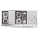Nostalgie II 60 UP60FSNMPWHB Freestanding Dual Fuel Range with 7 Sealed Burners with Griddle and French Top Double Oven with Triple Glass Door with Bronze knobs view 9