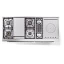 Nostalgie II 60 UP60FSNMPWHC Freestanding Dual Fuel Range with 7 Sealed Burners with Griddle and French Top Double Oven with Triple Glass Door with Chrome knobs view 9