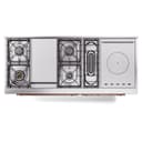 Nostalgie II 60 UP60FSNMPWHP Freestanding Dual Fuel Range with 7 Sealed Burners with Griddle and French Top Double Oven with Triple Glass Door with Copper knobs view 8