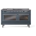 Professional Plus II 60 UP60FSQMPBG Freestanding Dual Fuel Range with 7 Sealed Burners with Griddle and French Top Double Oven with Solid Door with Stainless Steel knobs view 2