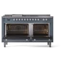 Professional Plus II 60 UP60FSQMPBG Freestanding Dual Fuel Range with 7 Sealed Burners with Griddle and French Top Double Oven with Solid Door with Stainless Steel knobs view 3