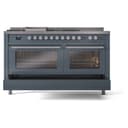 Professional Plus II 60 UP60FSQMPBG Freestanding Dual Fuel Range with 7 Sealed Burners with Griddle and French Top Double Oven with Solid Door with Stainless Steel knobs view 6