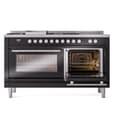 Professional Plus II 60 UP60FSQMPBK Freestanding Dual Fuel Range with 7 Sealed Burners with Griddle and French Top Double Oven with Solid Door with Stainless Steel knobs view 5