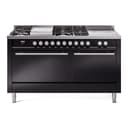 Professional Plus II 60 UP60FSQMPBK Freestanding Dual Fuel Range with 7 Sealed Burners with Griddle and French Top Double Oven with Solid Door with Stainless Steel knobs view 1