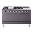 Professional Plus II 60 UP60FSQMPMG Freestanding Dual Fuel Range with 7 Sealed Burners with Griddle and French Top Double Oven with Solid Door with Stainless Steel knobs view 1