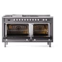 Professional Plus II 60 UP60FSQMPMG Freestanding Dual Fuel Range with 7 Sealed Burners with Griddle and French Top Double Oven with Solid Door with Stainless Steel knobs view 3