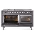 Professional Plus II 60 UP60FSQMPMG Freestanding Dual Fuel Range with 7 Sealed Burners with Griddle and French Top Double Oven with Solid Door with Stainless Steel knobs view 4