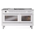 Professional Plus II 60 UP60FSQMPWH Freestanding Dual Fuel Range with 7 Sealed Burners with Griddle and French Top Double Oven with Solid Door with Stainless Steel knobs view 2