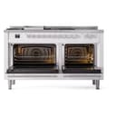 Professional Plus II 60 UP60FSQMPWH Freestanding Dual Fuel Range with 7 Sealed Burners with Griddle and French Top Double Oven with Solid Door with Stainless Steel knobs view 3