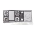 Nostalgie II 60 UP60FSQNMPAWB Freestanding Dual Fuel Range with 7 Sealed Burners with Griddle and French Top Double Oven with Solid Door with Bronze knobs view 3
