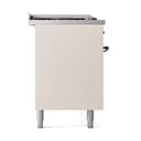 Nostalgie II 60 UP60FSQNMPAWB Freestanding Dual Fuel Range with 7 Sealed Burners with Griddle and French Top Double Oven with Solid Door with Bronze knobs view 4