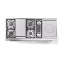 Nostalgie II 60 UP60FSQNMPAWC Freestanding Dual Fuel Range with 7 Sealed Burners with Griddle and French Top Double Oven with Solid Door with Chrome knobs view 3