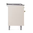 Nostalgie II 60 UP60FSQNMPAWG Freestanding Dual Fuel Range with 7 Sealed Burners with Griddle and French Top Double Oven with Solid Door with Brass knobs view 4