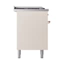 Nostalgie II 60 UP60FSQNMPAWP Freestanding Dual Fuel Range with 7 Sealed Burners with Griddle and French Top Double Oven with Solid Door with Copper knobs view 4