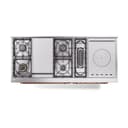 Nostalgie II 60 UP60FSQNMPAWP Freestanding Dual Fuel Range with 7 Sealed Burners with Griddle and French Top Double Oven with Solid Door with Copper knobs view 3
