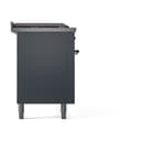 Nostalgie II 60 UP60FSQNMPBGB Freestanding Dual Fuel Range with 7 Sealed Burners with Griddle and French Top Double Oven with Solid Door with Bronze knobs view 4